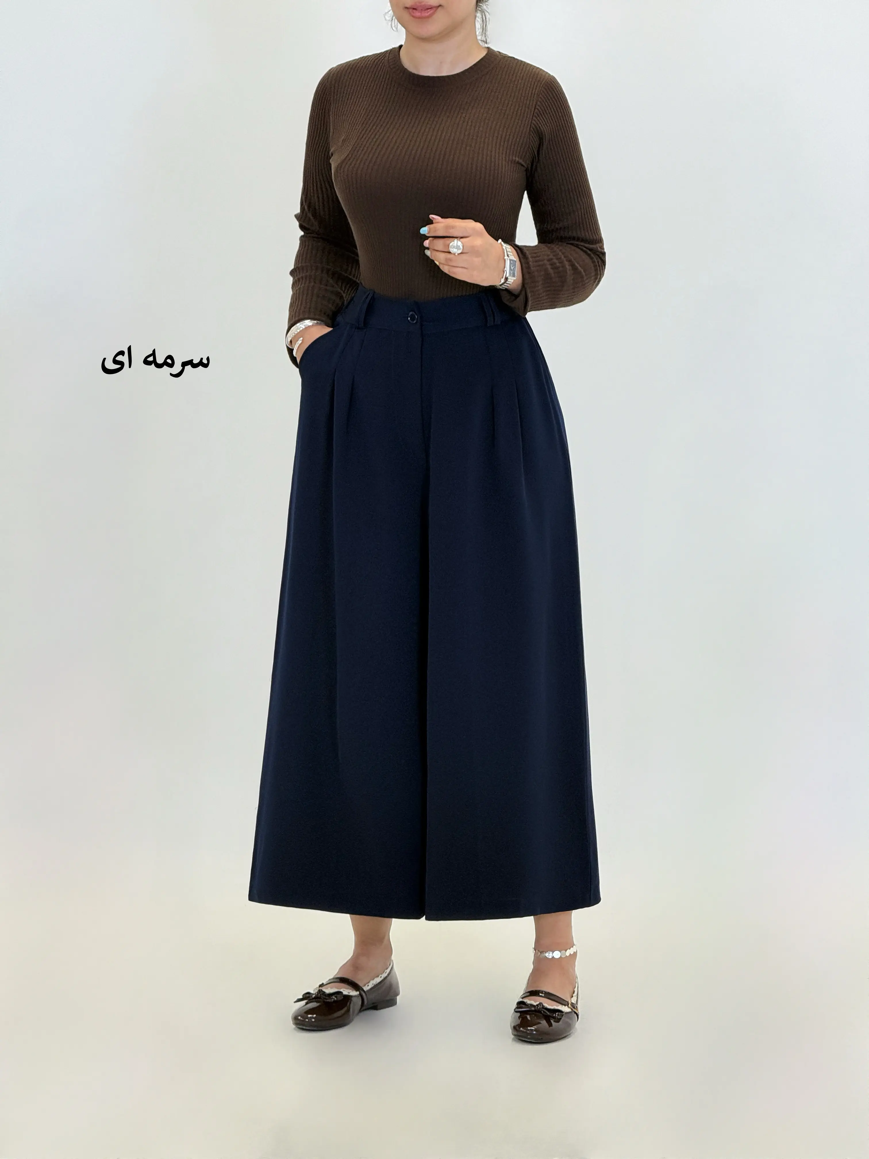 7155-دامن شلواری کرپ